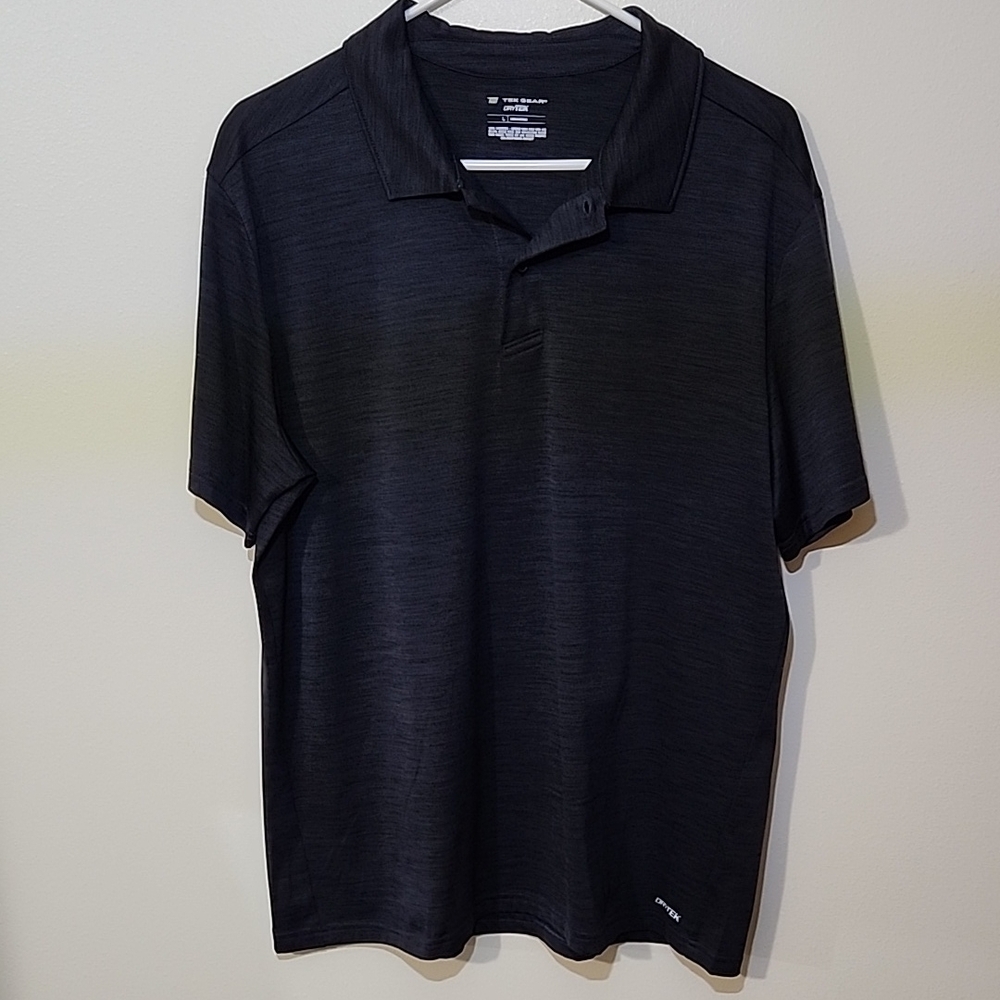 Men's Tek Gear Dark Gray Golf Polo Shirt, Sz Large